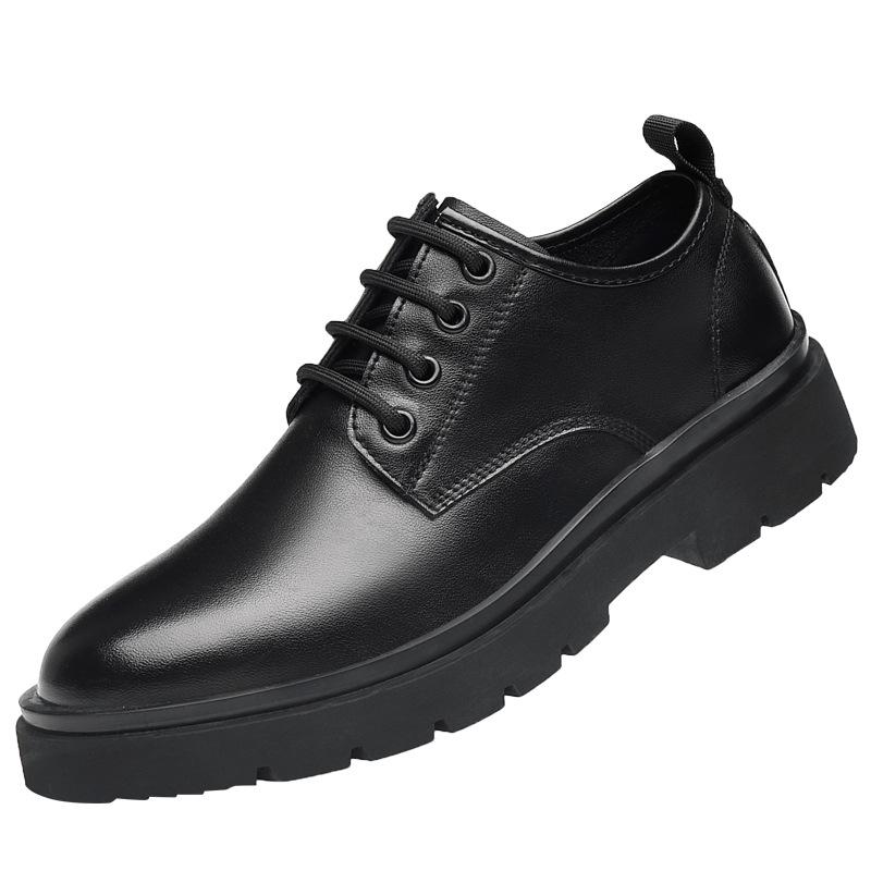 2025 Spring New Small Leather Shoes Men's British Style Large Size Men's Shoes 45 46 Black Lace-up Antique Trendy Shoes D54