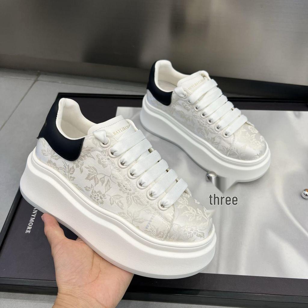 Women's 2025 Summer Thick-Soled White Sneakers - Height-Increasing Versatile Sport Skate Shoes, Chinese Style National Tide