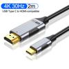 USB C To HDMI-compatible Cable 4K 60Hz 30Hz USB Type C To HDTV 2.1 Thunderbolt 3/4 Cable Adapter for iPhone 16/15 MacBook Huawei