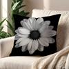 Black White Flowers Cushion Cover For Pillow Printing Sofa Decoration Home Car Room Coffee Shop Office Nordic Simplicity