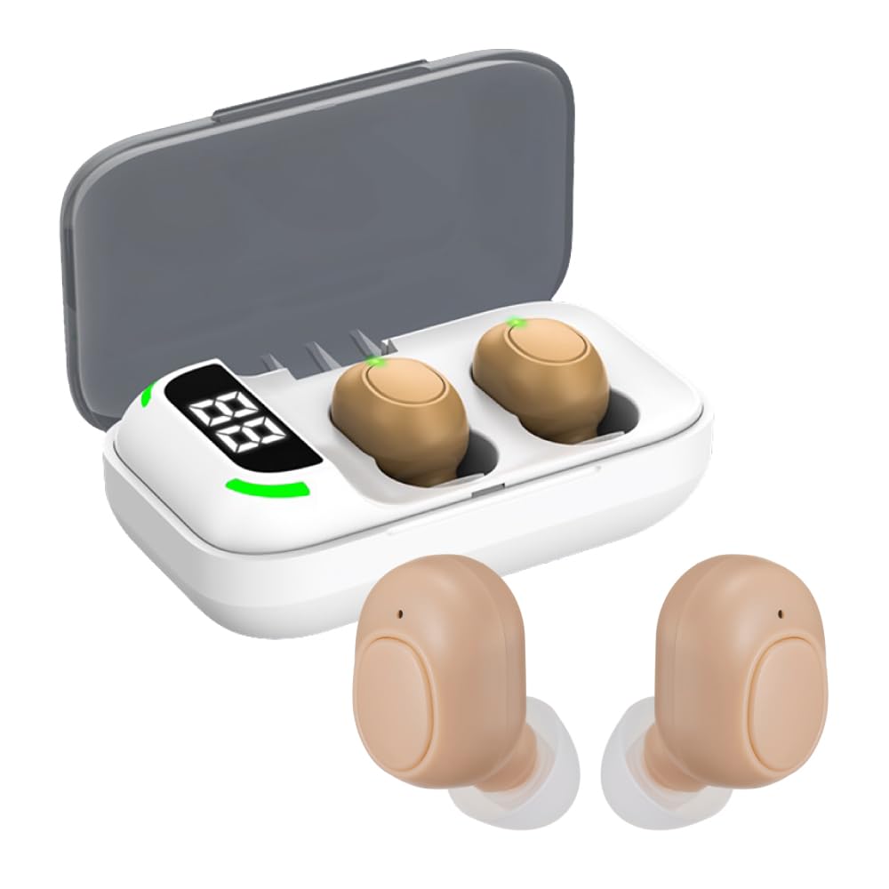 MimiClear Plus Digital Hearing Amplifier Earphones for Volume Noise [Wireless In-Ear Seniors, 8-Level Adjustment, Reduction, Rechargeable,