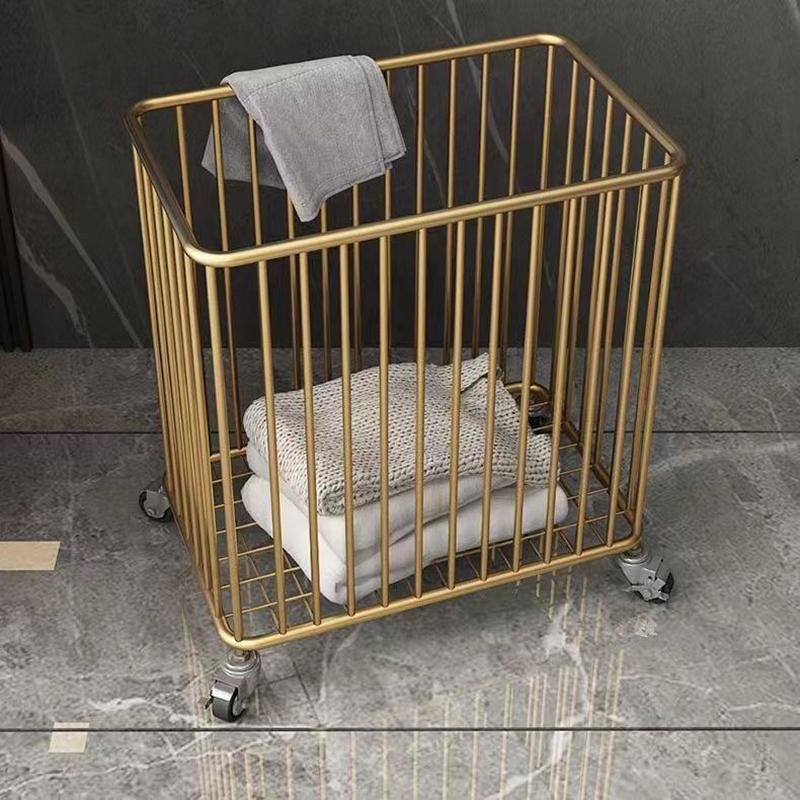 

Nordic Laundry Baskets Portable Iron Laundry Baskets Large Capacity Storage Clothes Basket Bathroom Clothes Basket with Wheels