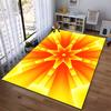 Bright Geometric Starburst Pattern Carpet - Orange and Yellow Design Suitable for use as an anti-slip for living room bedroom sofas