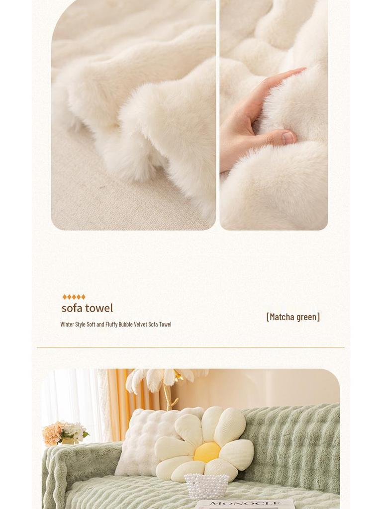 Verdickter Sofaüberwurf aus Kaninchenfellfleece – Weich, flauschig, fusselt nicht und wärmt für Herbst und Winter