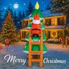 6.89FT Christmas Inflatable Toys Xmas Yard Lawn Party Decoration Xmas Tree Santa Claus Ladder LED Home Supplies Ornament Gift
