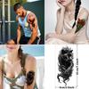 3pcs Temporary Tattoo Rabbit Colorful Realism Jellyfish Panther Waterproof Long-lasting Body Stickers Fox For Men Shoulders
