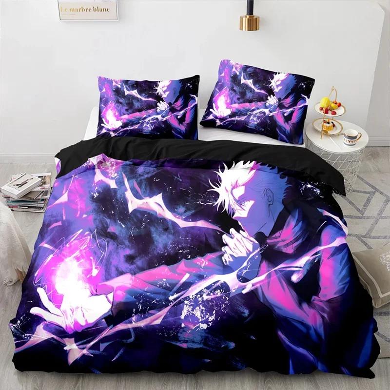 Anime Jujutsu Kaisen Satoru Gojo Soft Duvet Cover Set King Quen Double Ful Twin Single Sized Dimensions For Children Kids Tens Beding Set