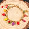 Fruit Charm Bracelet With Zinc Alloy Beads For Women And Men