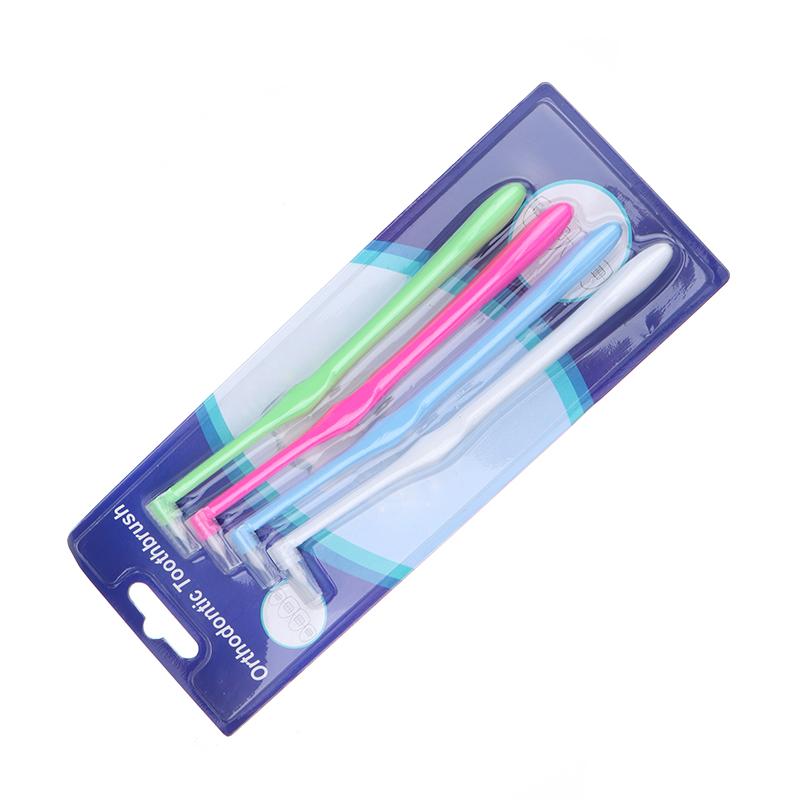 Lot de 4 brosses interdentaires orthodontiques à faisceau unique, souples, pour le nettoyage des dents, outil de soins bucco-dentaires, petite tête, implant capillaire souple pour adultes