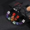 Weave Colorful Gemstone Bracelets, Green Dongling Tiger-eye Square Natural Stone Necklaces, Crystal Bracelets