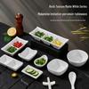 Melamine Porcelain-Style Rice Bowl & Dipping Sauce Dish Set