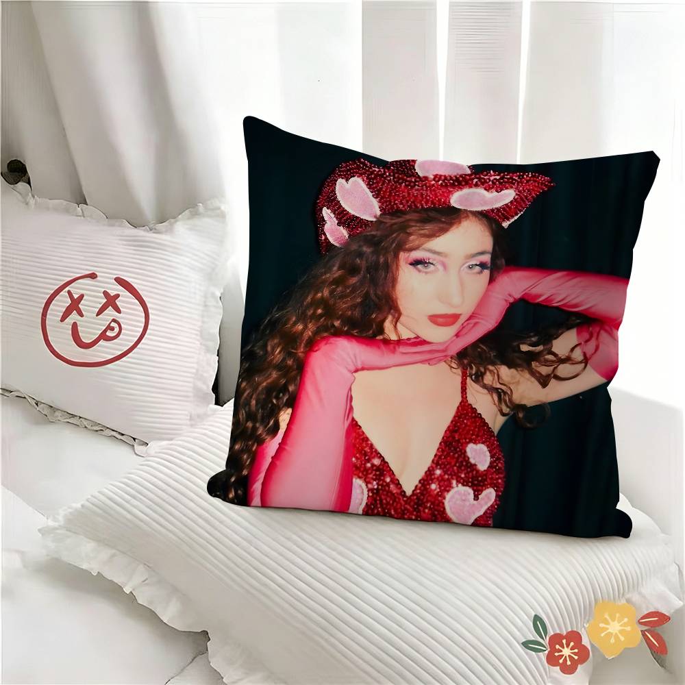 pc Chappell Roan Singer Pillow Case Fashion Square Pillowcase Bedroom Sofa Room Ins Decoration Leisure