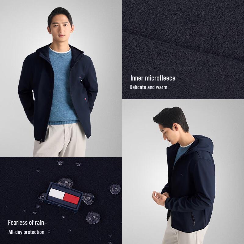 Tommy Hilfiger Men's Waterproof Microfleece Hooded Softshell Jacket
