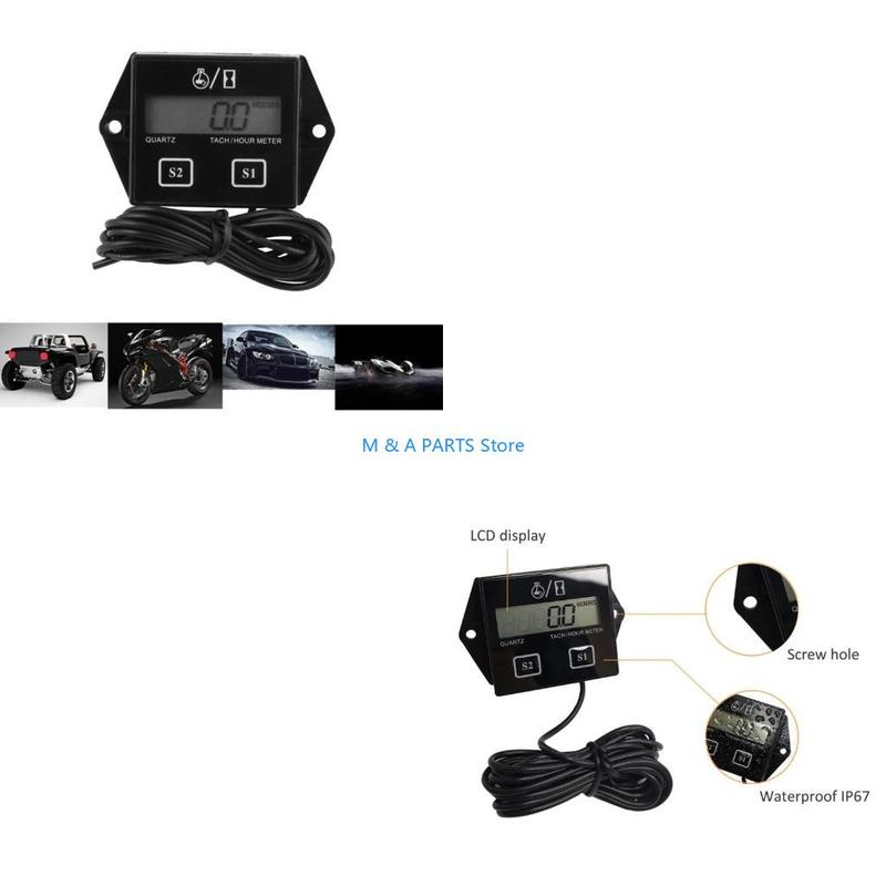 U1JF Motorcycle ATV Hour RPM Meter Tachometer Timer Digital Counter Timer Accumulator-Digital Working Gauge Tools Waterproof