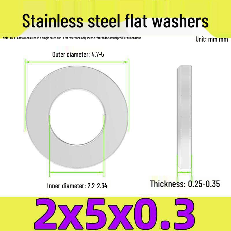 Stainless Steel Flat Washer Gasket, No Burrs, GB97 Standard (201/316/304)