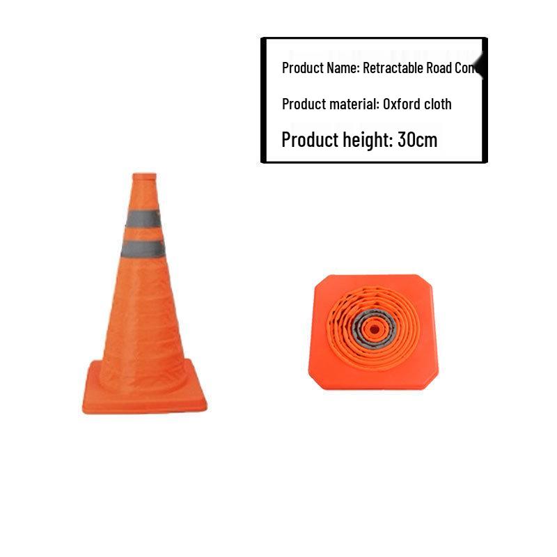Telescopic Folding Traffic Cone: Lightweight, Strong, Reflective Safety Barrier