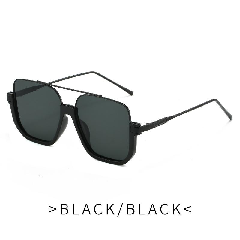 Double Beam Half Frame Metal Sunglasses Women, Large Frame Polygonal Polarized Sunglasses Retro Personalized Sunglasses