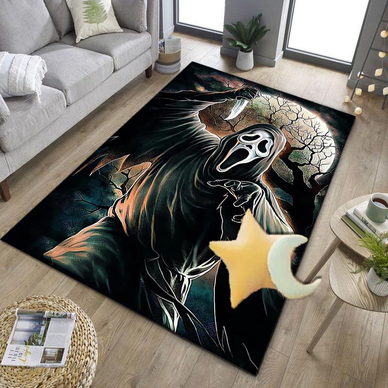 Ghostface Greetings Poster Office Rug Chair Mat, Game Carpet, Suitable for Front Door, Bedroom, Living Room, Desk, Holiday Gift