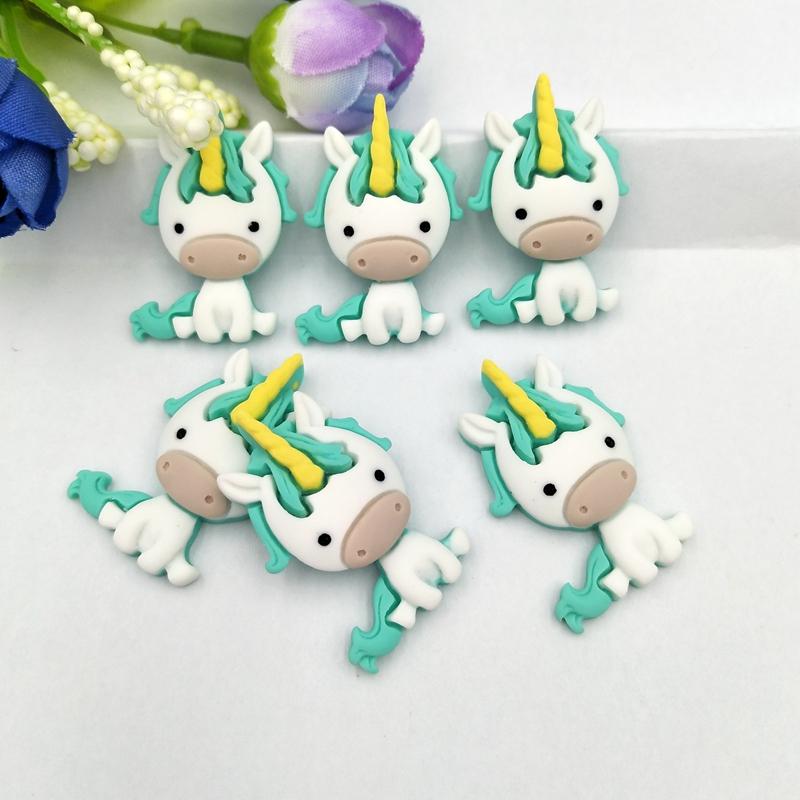 10pcs  Cartoon  Unicorn Flatback  Accessories Resin   DIY Scrapbooking