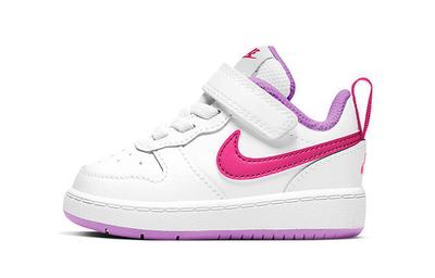 Court Borough 2 Synthetic Leather Low Top Toddler Shoes White Pink Purple Infant And Toddler BQ5453-111