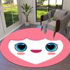 1pc Heart-shaped character with pink hair and blue eyes. Round carpet, Made of Polyester,Perfect for Decorating Office Chairs, Living Rooms,fplt310