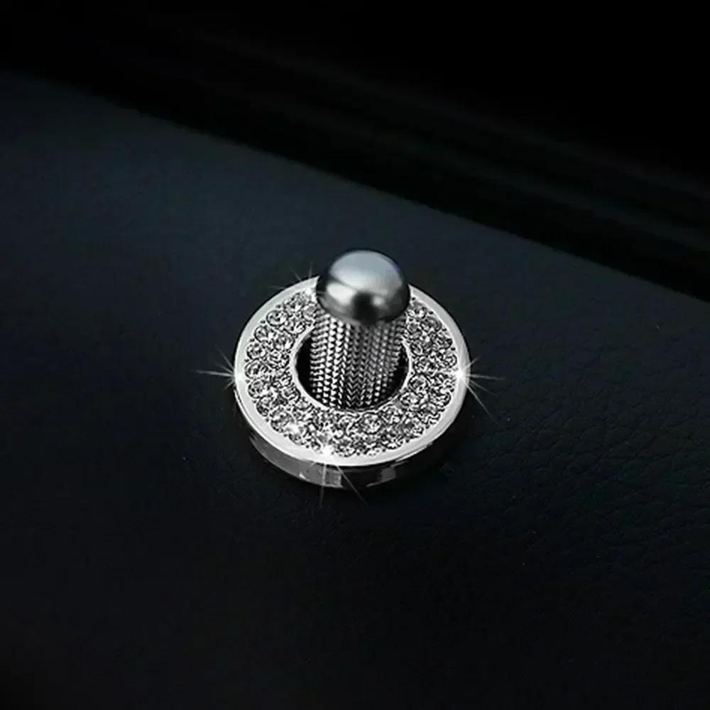 4Pcs Silver Crystal Stickers Car Door Lock Pin Ring Lift Bolt Cover Accessories For Mercedes Benz E C GLC Class GLS GLA CLA GLE BA3