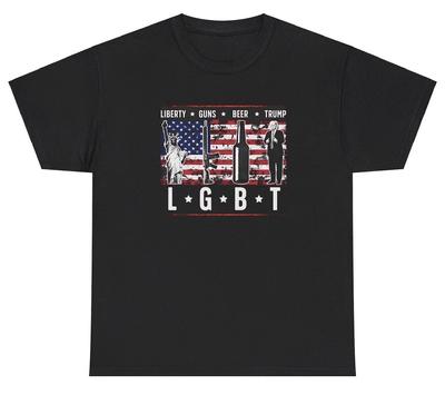Liberty Guns Beer Trump LGBTQ T Shirt Funny Republican Political Graphic Tee