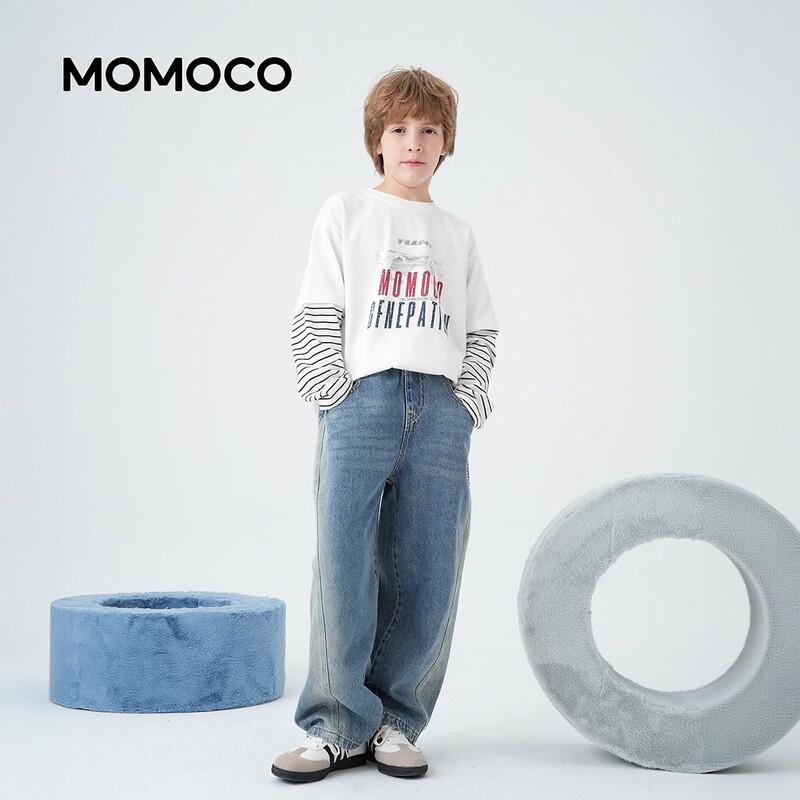 MOMOCO Youth Long-Sleeve Color-Block Faux Two-Piece T-Shirt