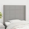 Vidaxl Wingback Headboard, Light Gray, 103X16X118/128 Cm, Fabric