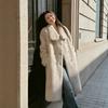 [Severe Winter Heater] Double-breasted British style stand-up collar imitation mink velvet fur integrated fur jacket women's autumn and winter new