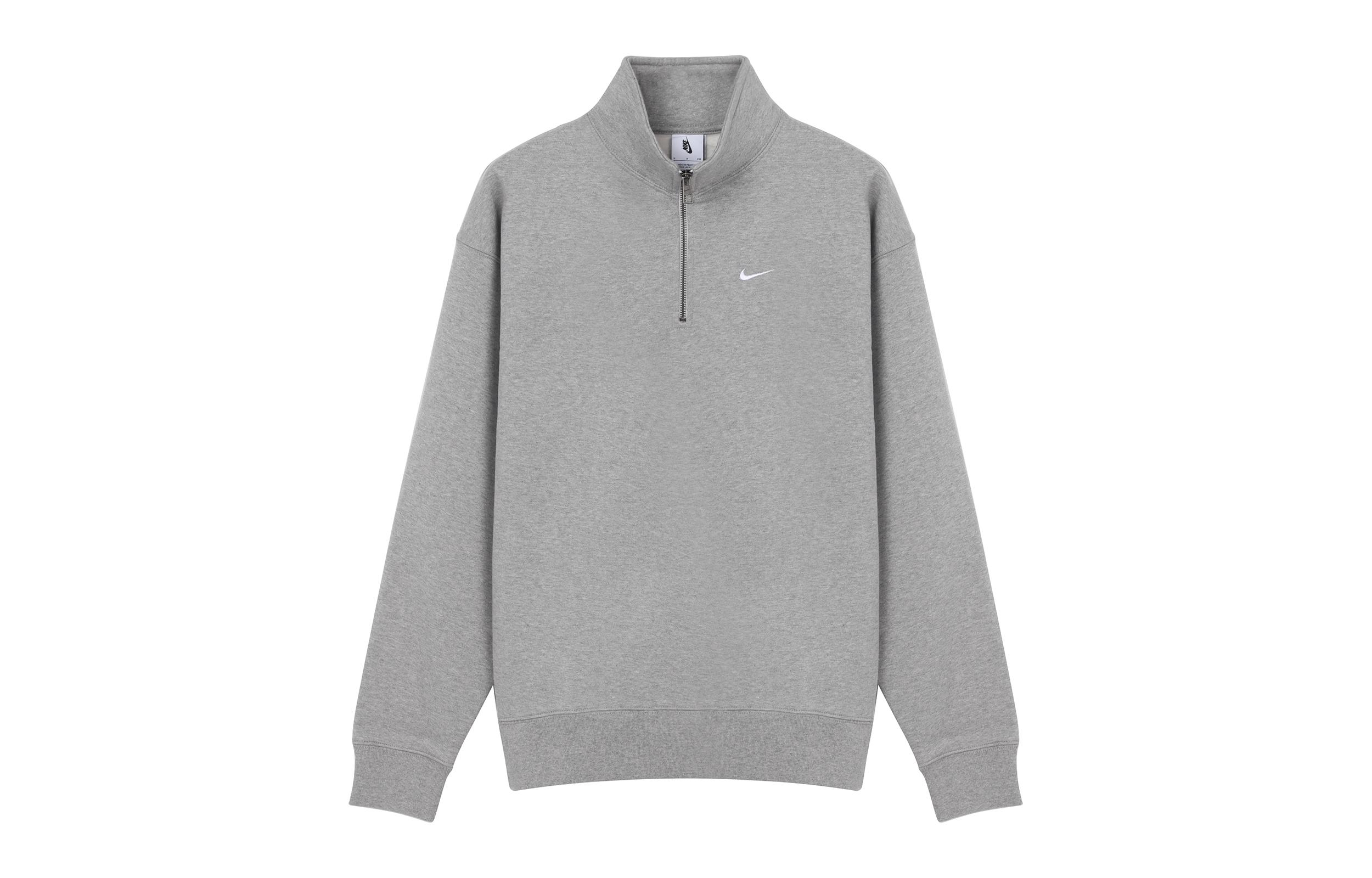 Nike Daily Vintage Sweatshirts Men s Gray Stand Collar Moderate Regular DQ5210-063 M