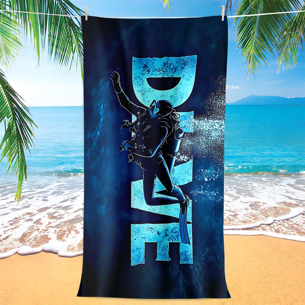 1PC Toalla de Playa para Buceo de Buceo Poliéster Secado Rápido Toalla de Viaje Unisex Ligera Suave para Natación Camping Surf Playa Esencial