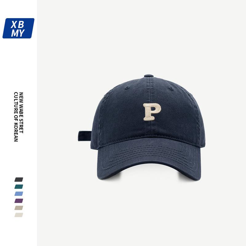 P standard versatile cap men's and women's soft top baseball cap simple big head show face small running sports hat