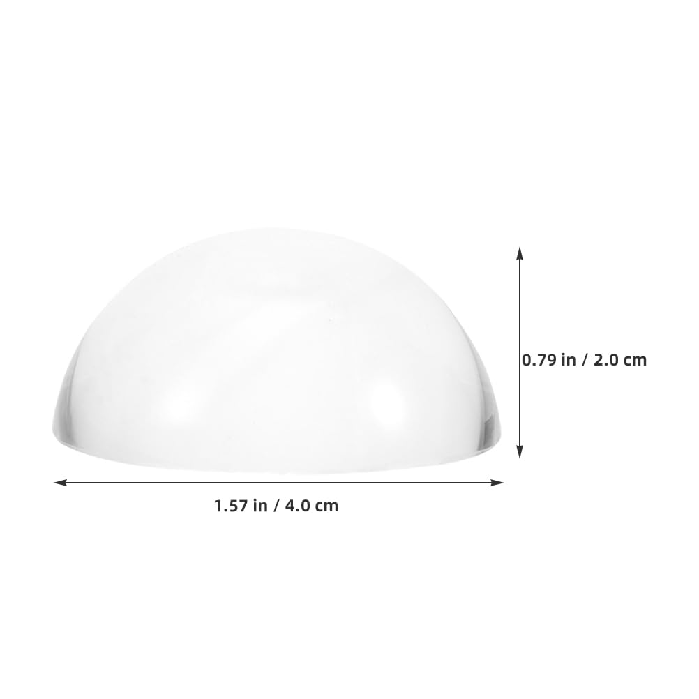 Operitacx Set of 2 Clear Glass Dome Paperweights for Calligraphy Practice, Multi-Purpose Desk Accessories, Approx. 1.57" x 1.57" x 0.79