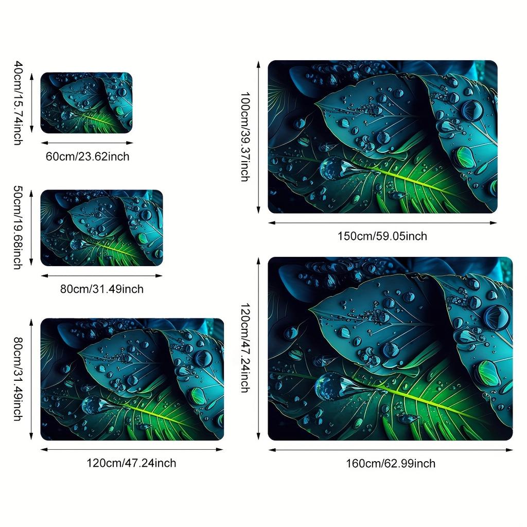 1pc, Living Room Large Rug,Rainforest Leaf Print Rug, Indoor Outdoor Entrance Floor Doormat Quick Dry Kitchen Mat Laundry Room Restroom Foot Mat