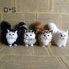 Simulation Cat Ornament Realistic Plush Kitty Toy Faux Fur Animals Model Furry Cat Doll Gift for Kids Cat Lovers