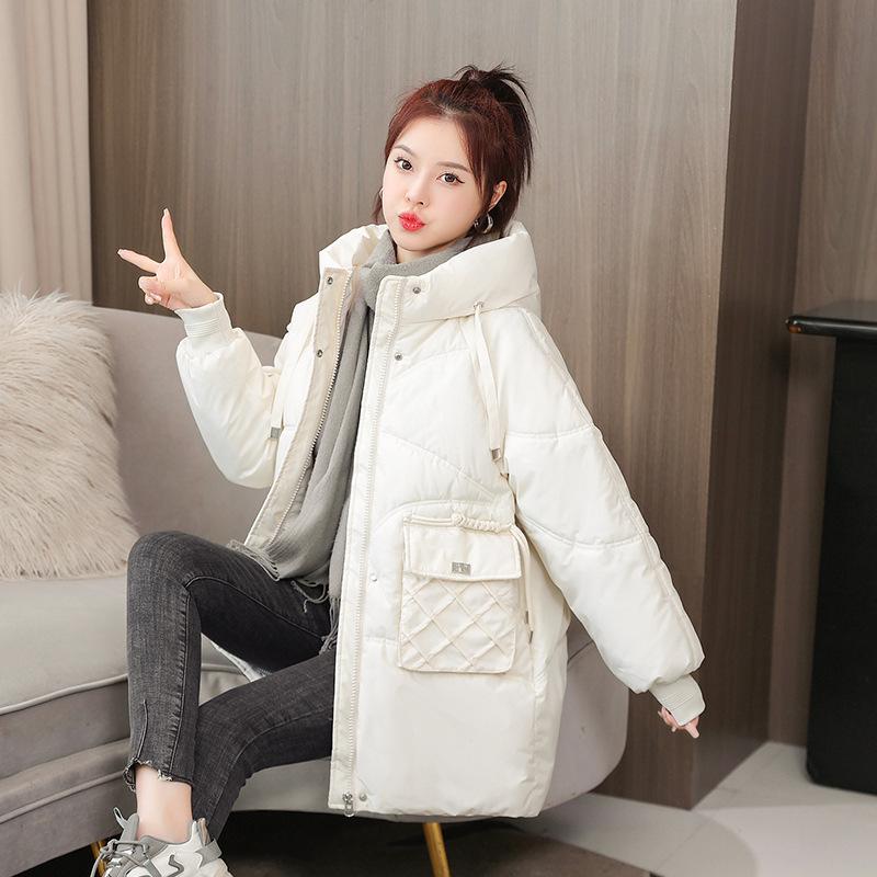 Women's cotton-padded clothes, winter coats, medium and long thickened women's cotton-padded jackets, new trendy hooded women's cotton-padded clothes