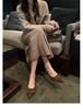 Sheepskin~ French square buckle leather shoes, soft-soled Mary Jane shoes, women's shallow mouth single shoes, beautiful flat-bottomed pointed-toe