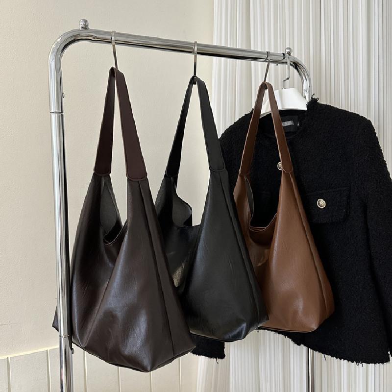Stylish Pu Tote Bag For Women In Black And Brown Perfect For Casual Commuting
