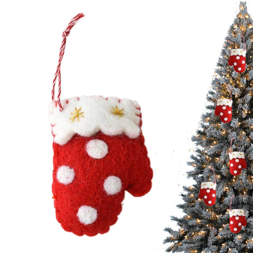 Christmas Tree Ornament Hanging Wool Felt Socks Felt Glove Pendant Decor For Bedroom Living Room Balcony Garden Party