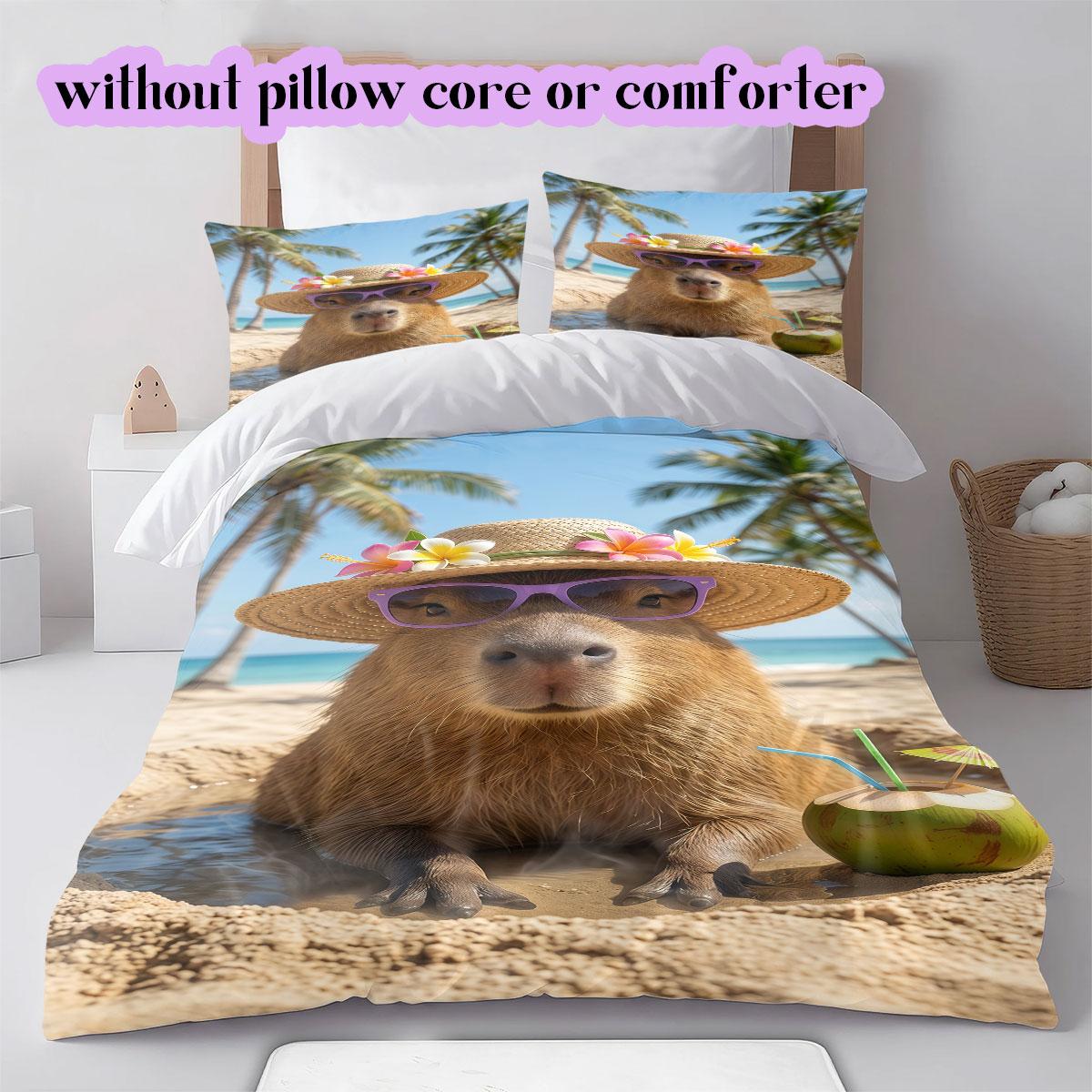

Animal Beach Vacation Pattern Bedding,Quilt Set Quilt Cover Pillowcase Home Birthday Gift (1*duvet cover+2*pillowcase,without core) 135x200cm