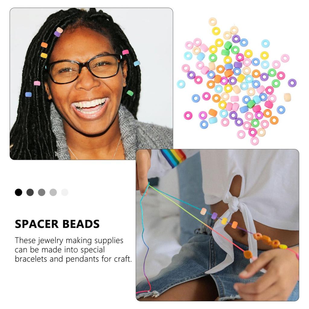 Lurrose Pony Beads Set, Acrylic, DIY, Colorful, Approximately 1000 Pieces, Bracelets, Necklaces, Decorative Materials, Handmade, Beginners