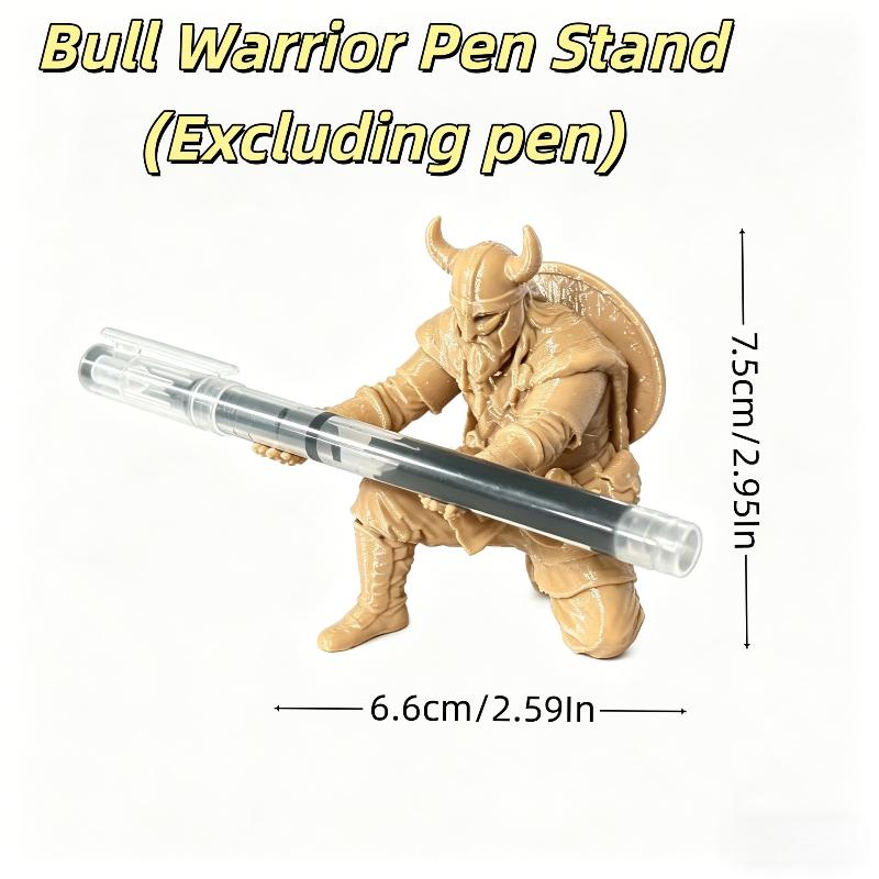 Medieval Kneeling Soldier Pen Holder 3D Printed Retro Nordic Warrior Desktop Storage for Office Desk Decor Gift