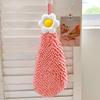 Quick Dry Hand Towel For Kitchen Bathroom Thickened Absorbent Dish Cleaning Cloth Big Sun Flowers Type Lattice Texture
