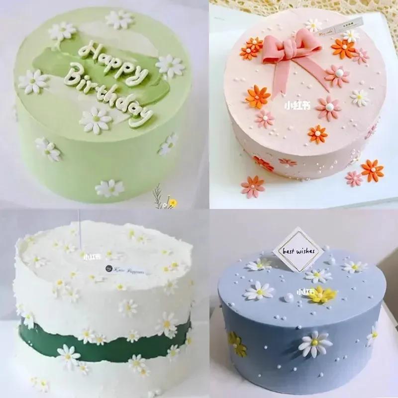 4/8pcs Plum Flower Daisy Flower Cake Plunger Fondant Cookie Cutter Mold Plum Baking Decorating Biscuit Stamps For Kitchen Tools