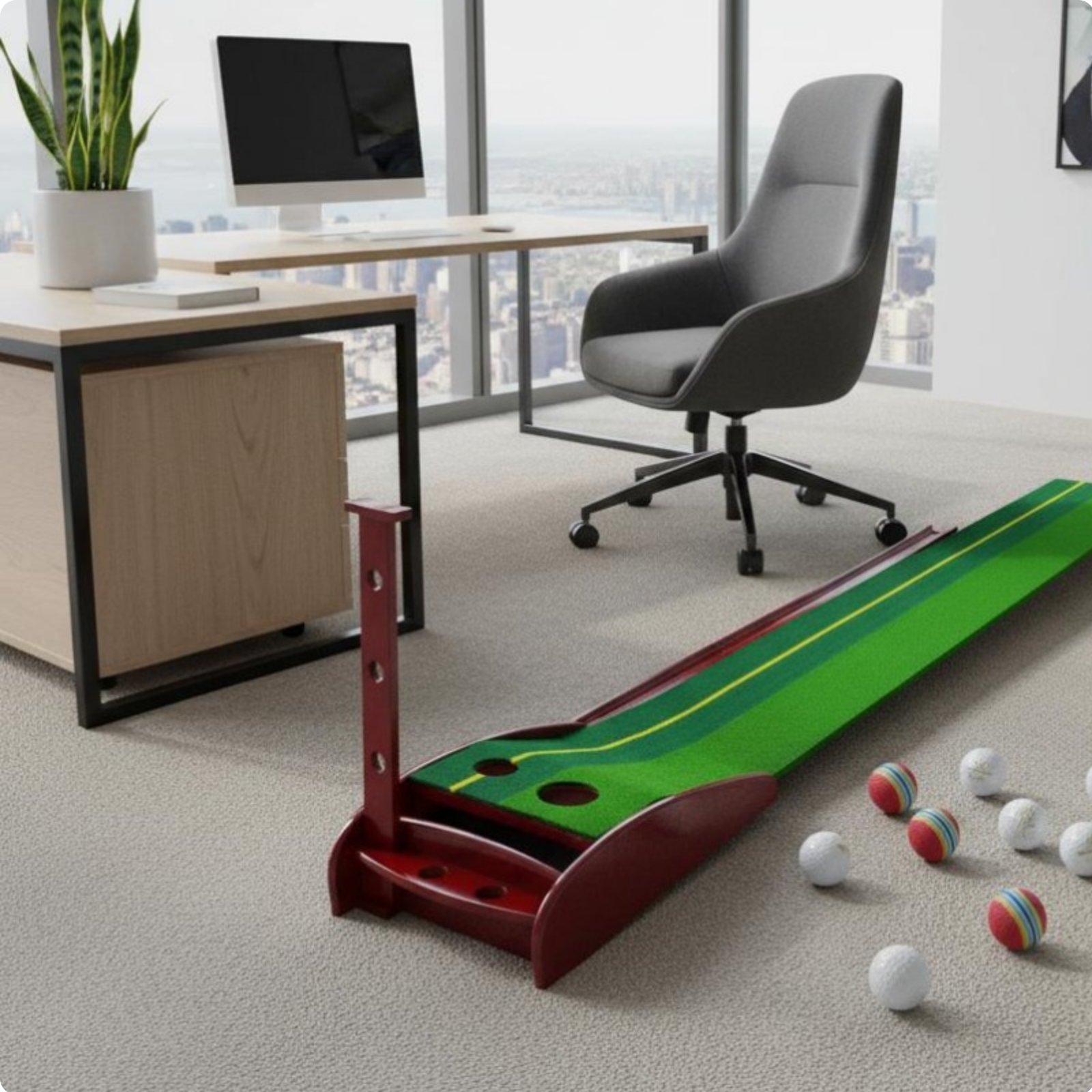 Covoraș de Putt cu Returnare Automată a Mingii de Putt Suprafață Similară cu Plusul pentru Putt în Interior Green de Putt Returnare Automată a Mingii de Putt gray