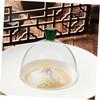 KICHOUSE 4-inch Heat-Resistant Glass Smoked Dome Cover, Clear Food Cover, Food Protection, Ideal for Storing Cakes and Bread