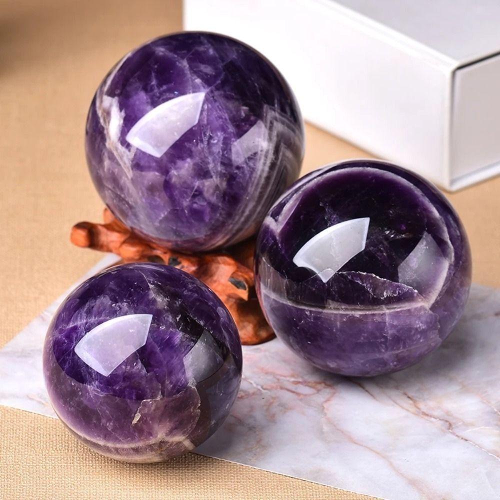 Energieheilung Amethyst Kristallkugel Natürliche Feng Shui Ornamente Heilstein Heimdekoration