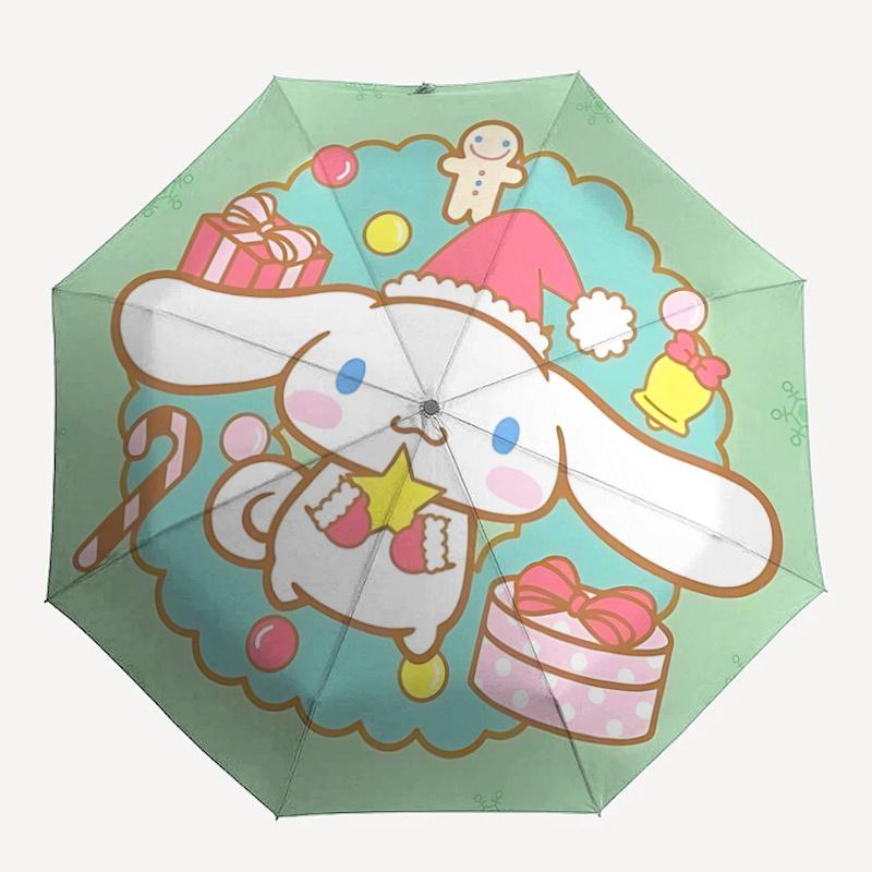 1pc Christmas Cinnamoroll Automatic Opening Umbrella with Foldable Design, 8-Rib Iron Frame Outdoor Umbrella, Festive Gift for Fans, Travelers, Daily
