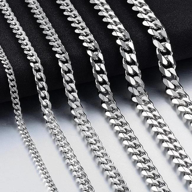 New Style Stainless Steel Cuban Chain Gold Black Color Fashion Hip Hop Men And Women Necklace Jewelry